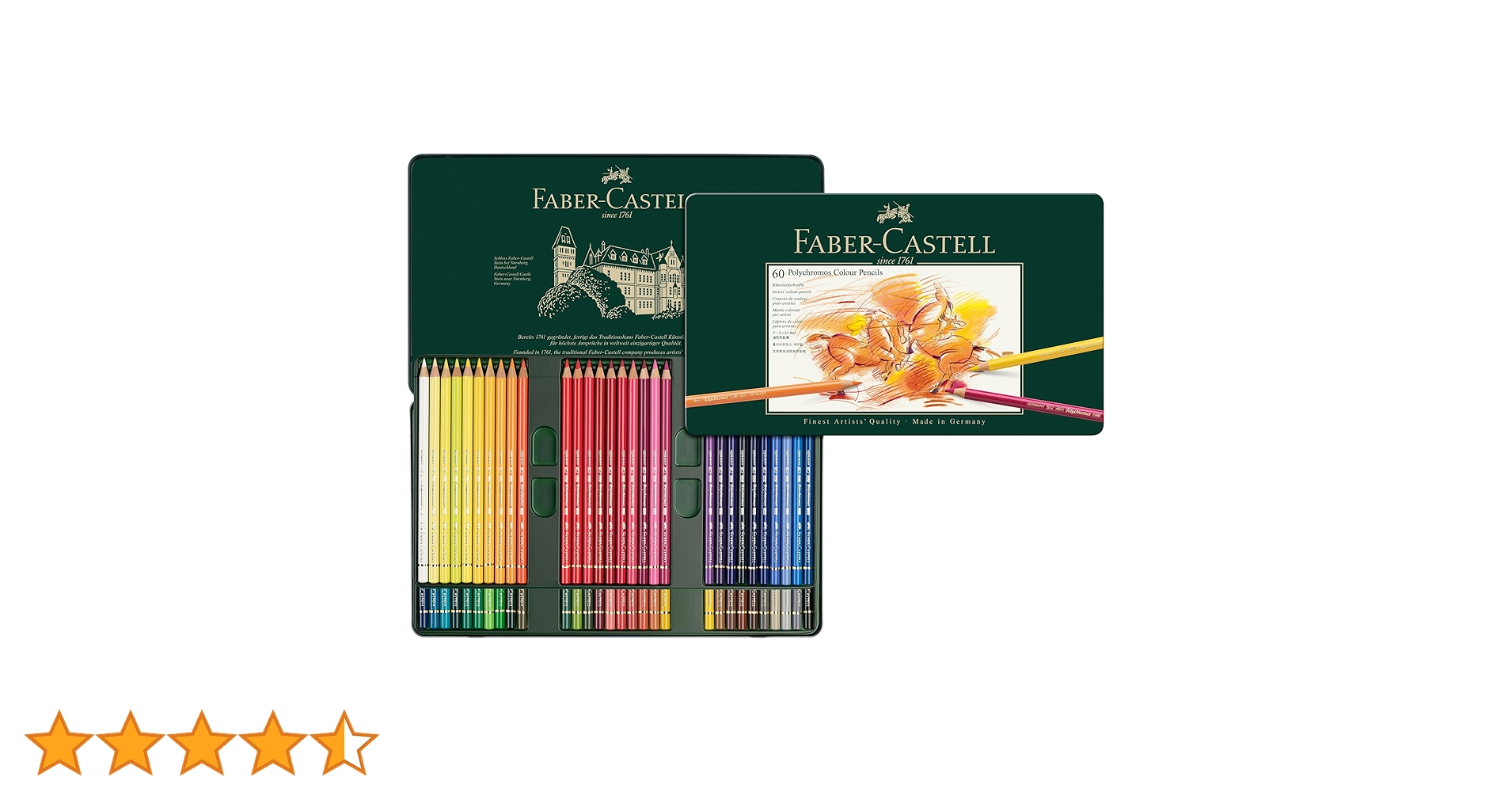 Amazon.co.jp: ファーバーカステル ポリクロモス色鉛筆 60色 缶入